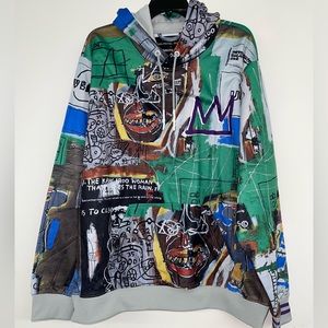 NWT Jean-Michel Basquiat + Members Only Abstract Hoodie Green Sz XL MQ090309-MLT
